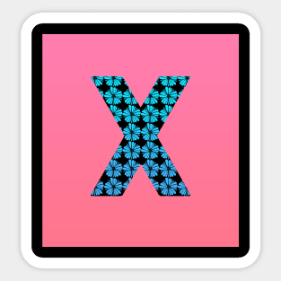 Letter X from roses Sticker